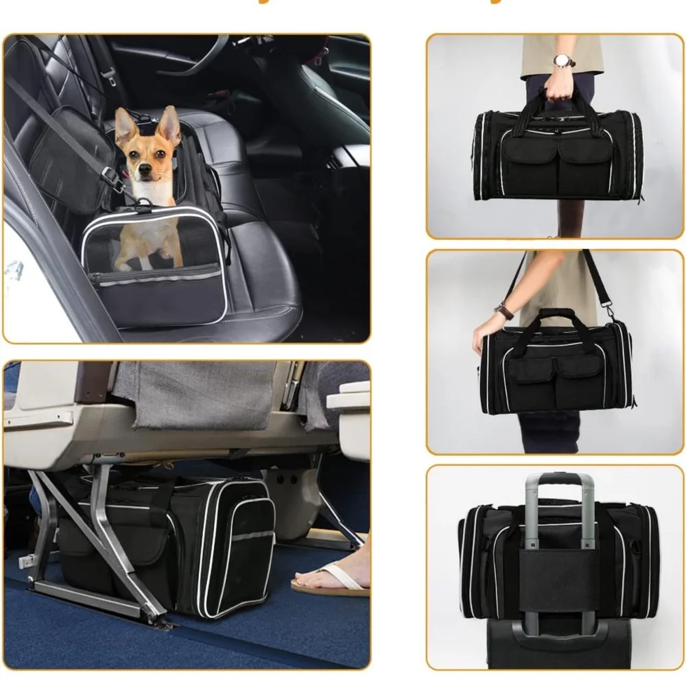 Expandable Gray Pet Carrier